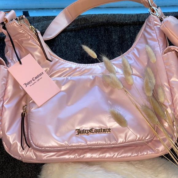 JUICY COUTURE Pink Diamond Timeless Hobo Shoulder Bag with Coin/Air Pods - Picture 3 of 16